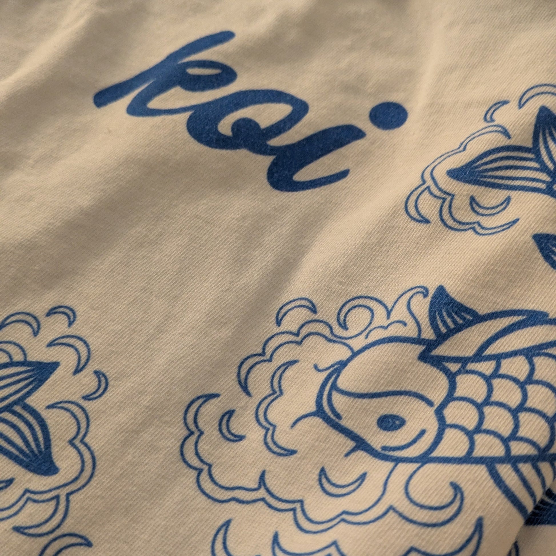 Blue Flower Koi Fish Boxy T-Shirt