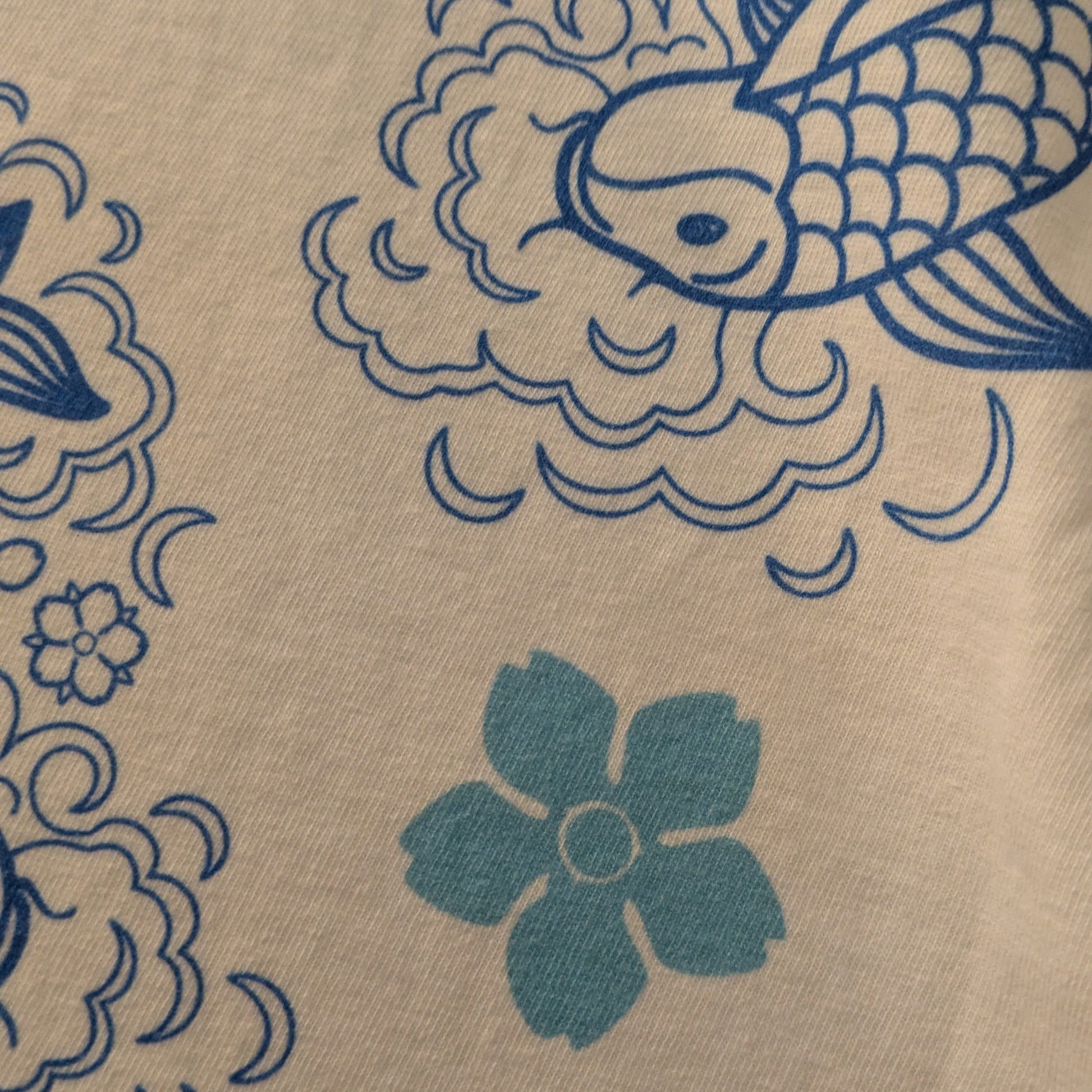 Blue Flower Koi Fish Boxy T-Shirt
