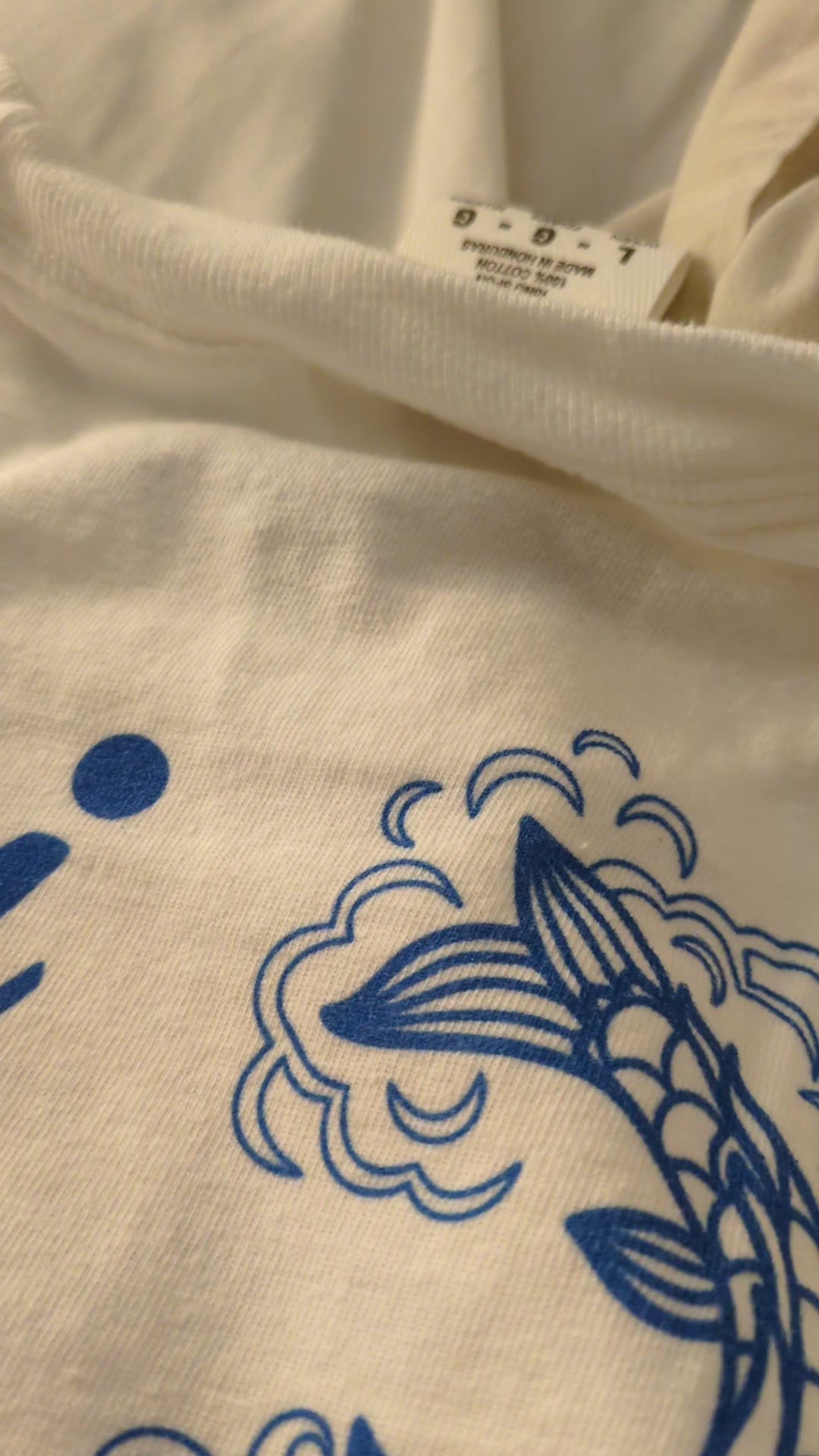 Blue Flower Koi Fish Boxy T-Shirt